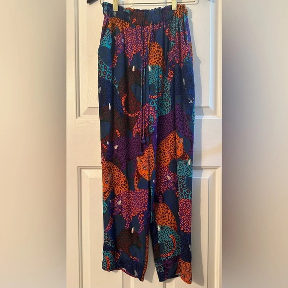 FARM RIO Anthropologie Sami Wildcat Trousers XS Elastic Waist Drawstring Baddie - Picture 5 of 16